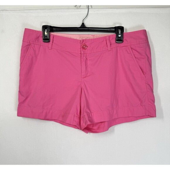 Lilly Pulitzer 5” Callahan Shorts Womens 12 Bright Pink Mid Rise Cotton 26712 - Picture 1 of 9